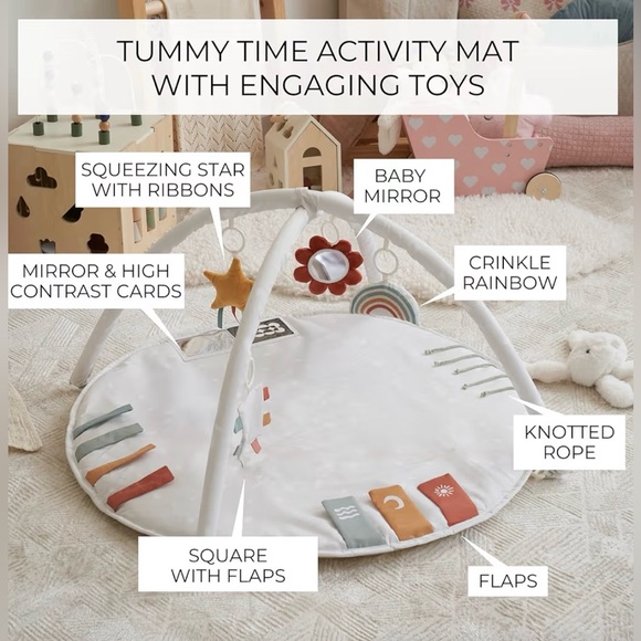 Beautiful Baby Play Gym and Tummy Time Mat - Soft Cotton - Picture 5 of 11